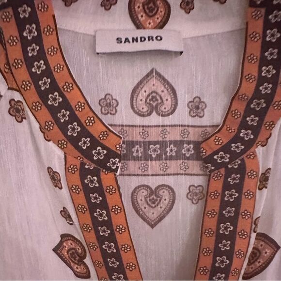 NYT SANDRO Ramata Linen & Silk Dress - Picture 10 of 10